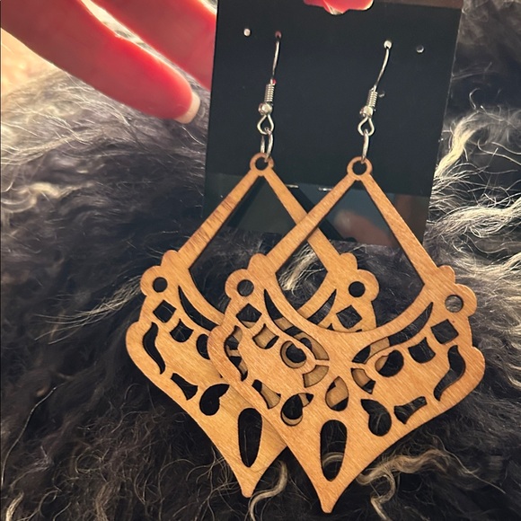 unbranded Jewelry - Artisan Wooden Drop Earrings